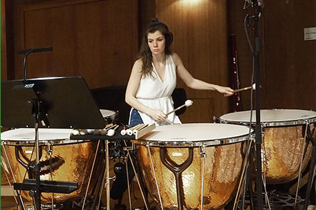 Concentrating on the score: Timpani!